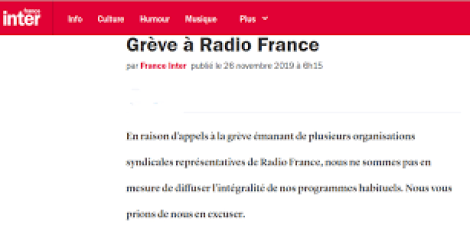 RADIO FRANCE > UN PLAN SOCIAL SANS PRÉCÉDENT avec la suppression de 300 postes